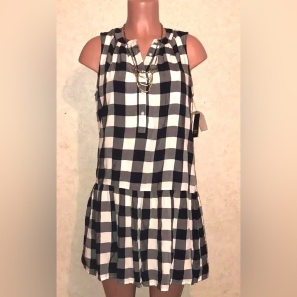 Crown & Ivy - Mini Women Dress Blue & withe Sleeveless New Size X-Small - Picture 11 of 11